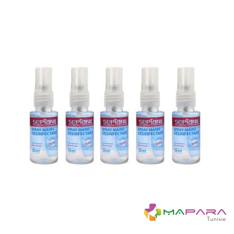 SEPTANIL 5 x spray de poche désinfectant antibactérien 30ml