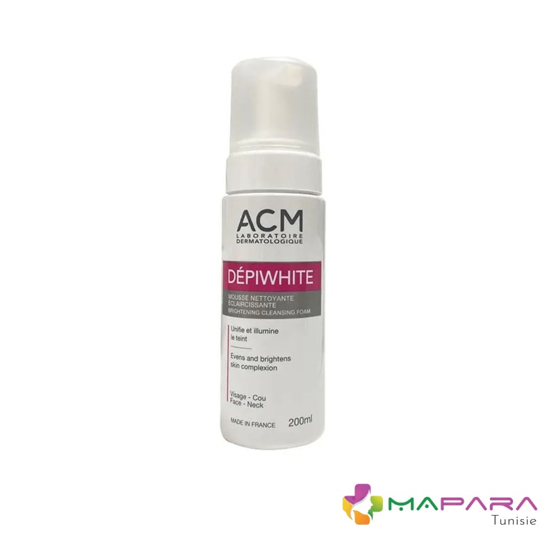 acm depiwhite mousse nettoyante eclaircissante 200ml