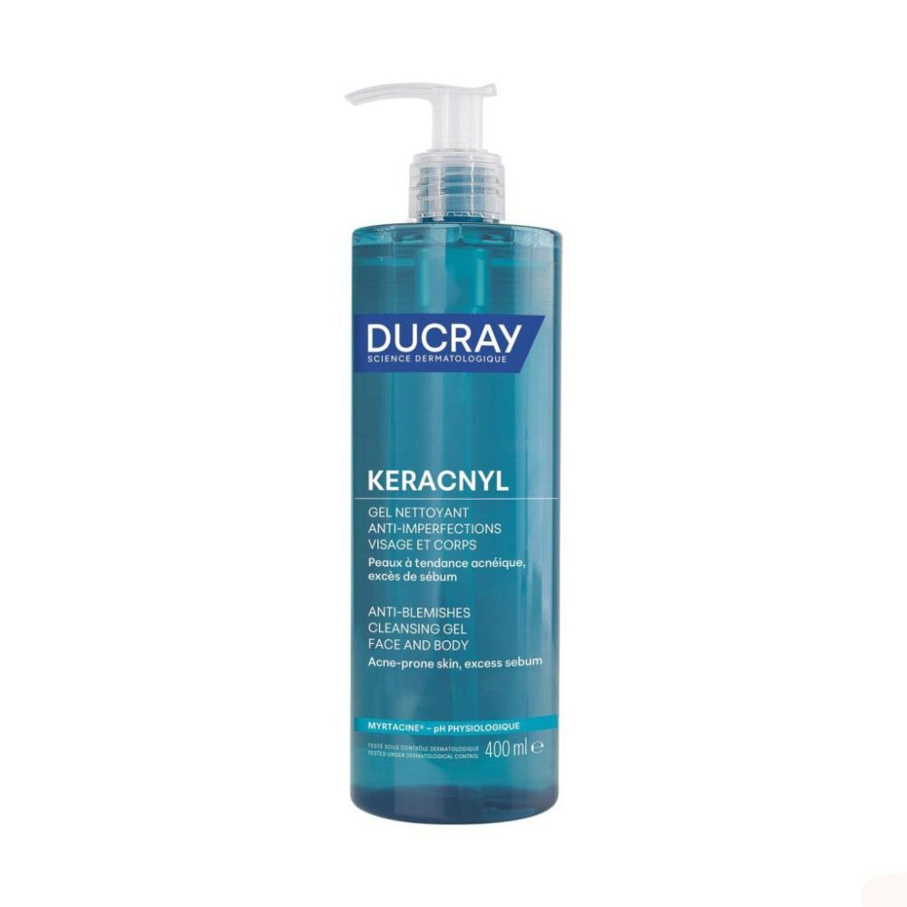 Ducray keracnyl gel moussant visage et corps 400ml