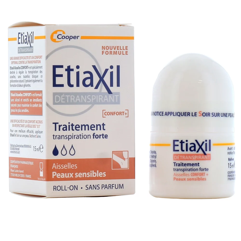Etiaxil détranspirant confort+ aisselles roll-on 15ml