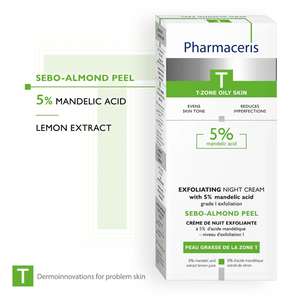Pharmaceris t sebo almond peel crème nuit exfoliante 50ml