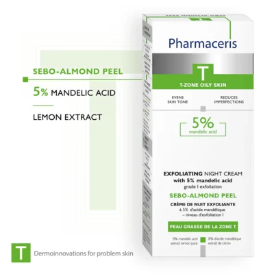 Pharmaceris t sebo almond peel crème nuit exfoliante 50ml