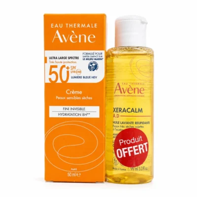 AVENE Creme Solaire SPF50+ 50ml + Xeracalm Gel 100ml (Gratuit)
