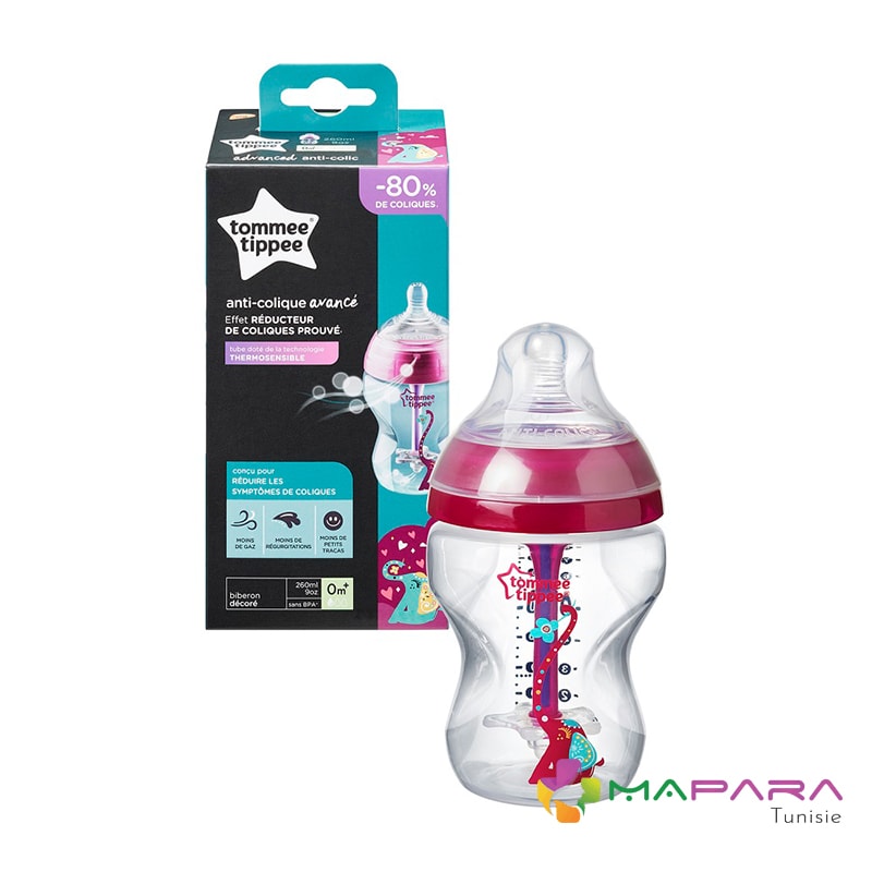 Tommee Tippee Biberon Anti Colique Avancé 340ml Décoré Rose : la