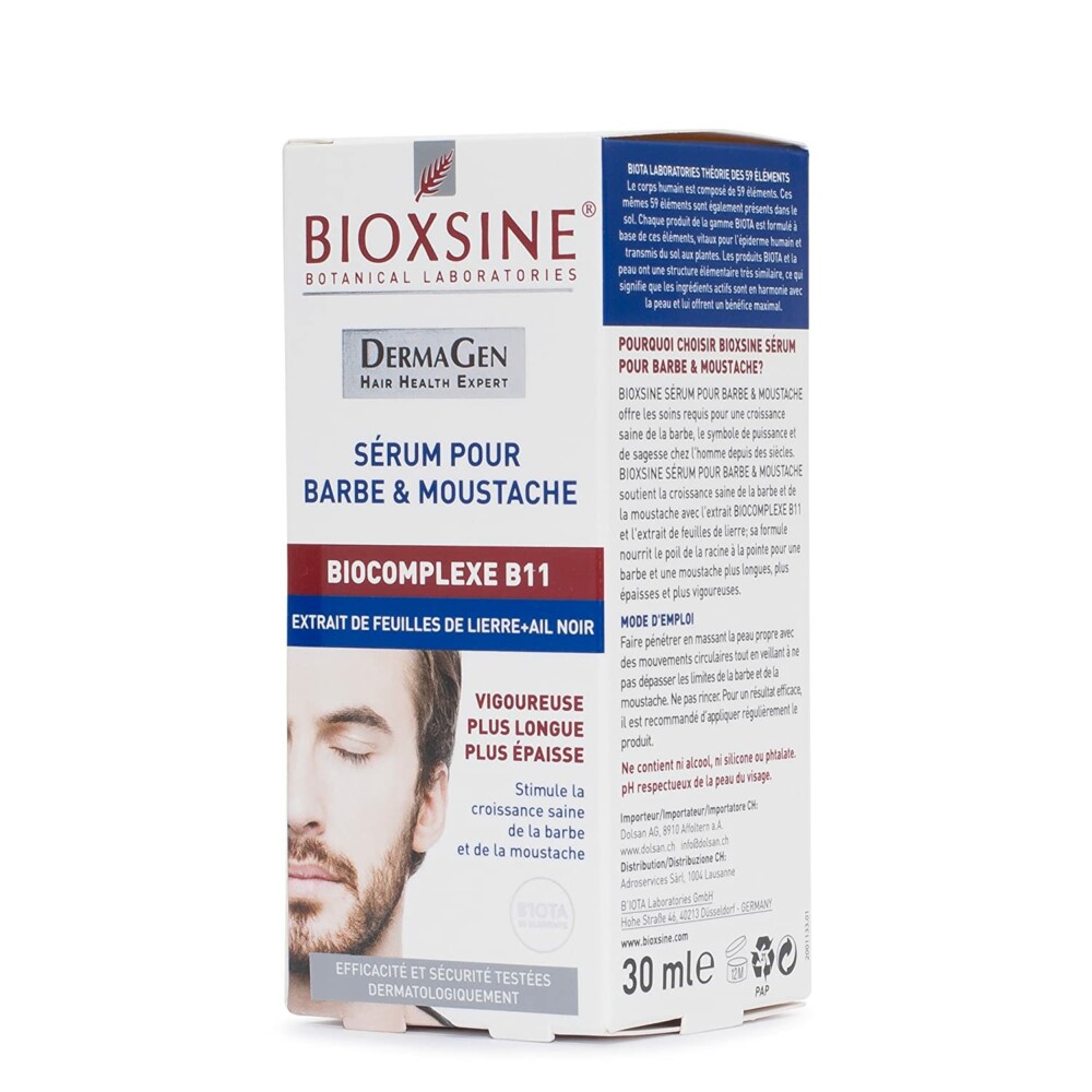 Bioxsine sérum aux herbes dermagène pour barbe et moustache 30 ml