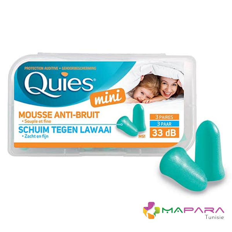 Quies Protection auditive en mousse Mini - MaPara Tunisie