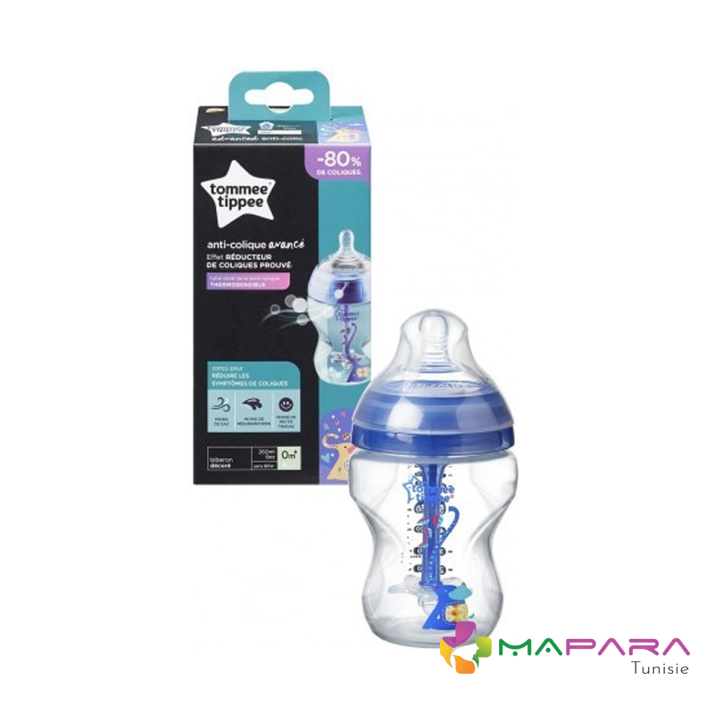 tommee tippee biberon advanced anti colique 0m 150ml bleu maparatunisie