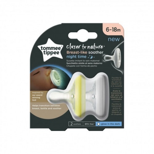 tommee tippee close to nature 2 sucettes breast like nuit 6 18m