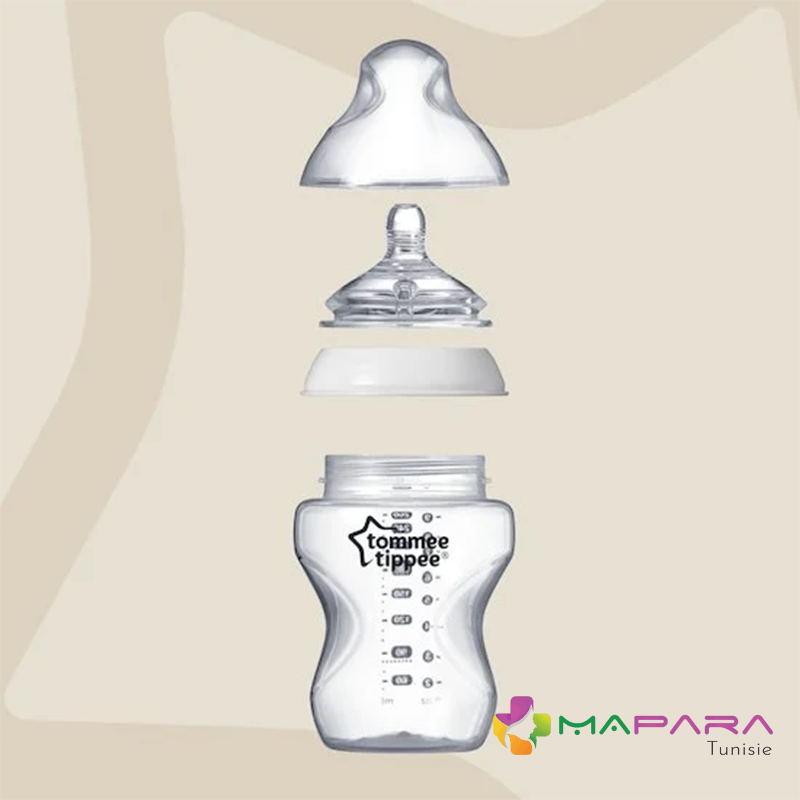 tommee tippee close to nature biberon 3m 340ml panda gris 1