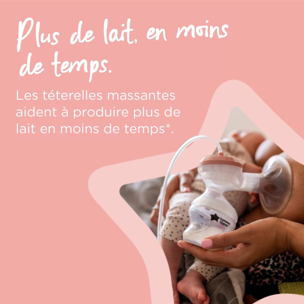 Tommee tippee tire lait électrique très silencieux avec modes de tirages et massages