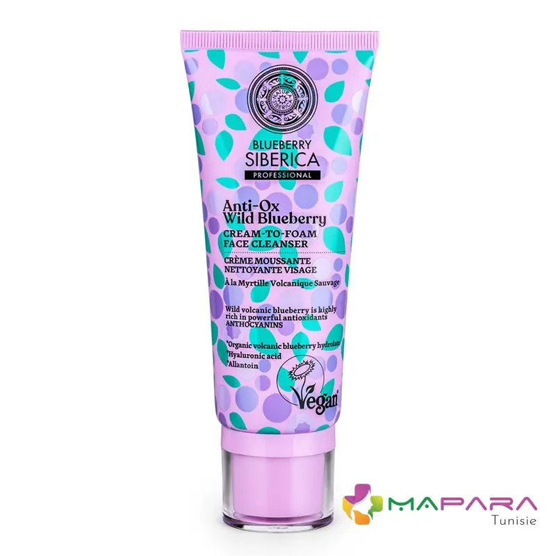 natura siberica blueberry siberica creme moussante nettoyante 100 ml nettoyant visage 100m
