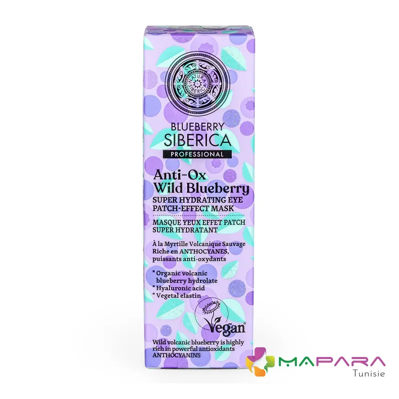 natura siberica blueberry siberica masque yeux effet patch super hydratant 30 ml masque yeux 30ml maparatunisie