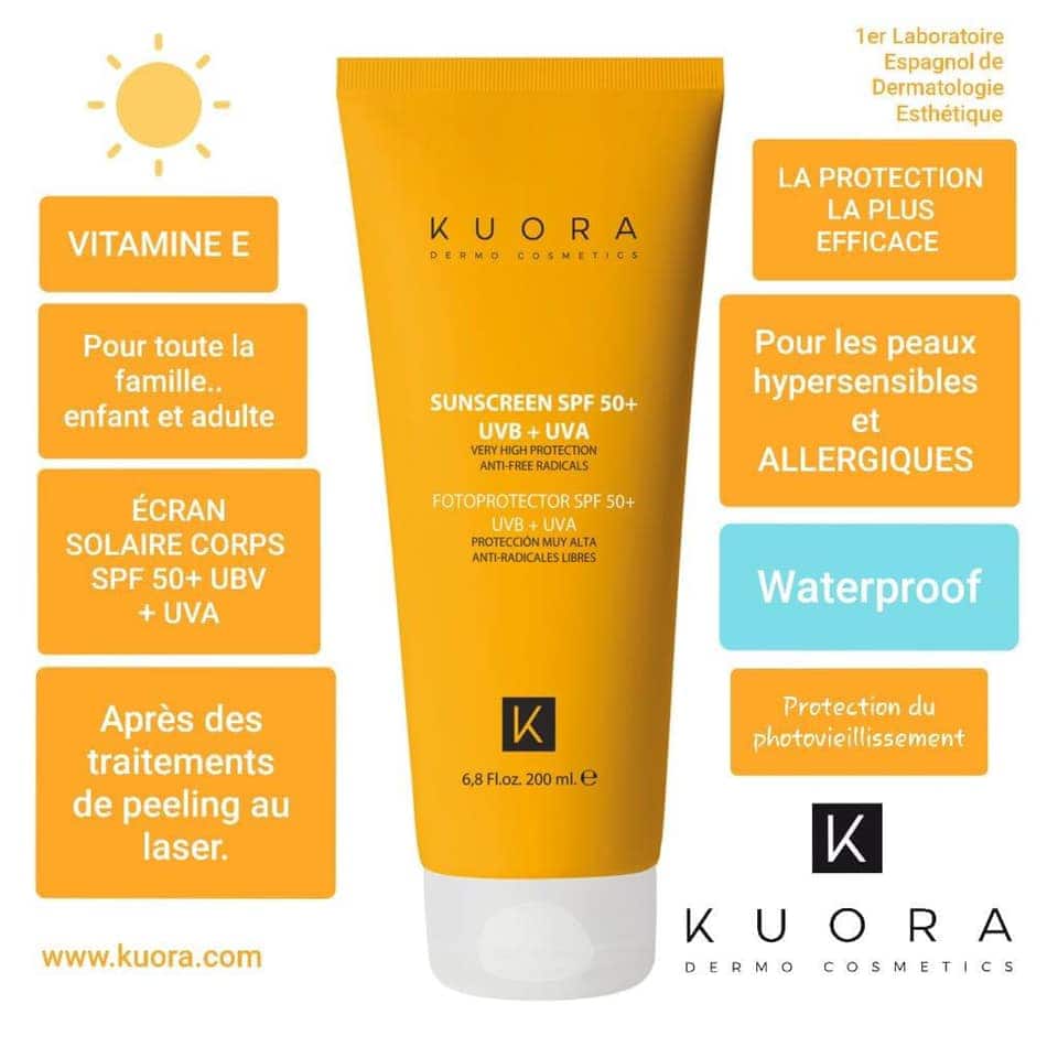 Kuora Ecran Solaire Visage et Corps SPF50+ 200ml.