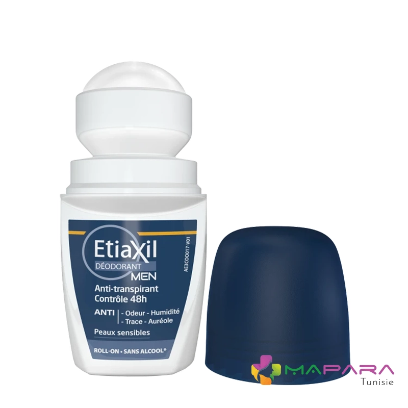 etiaxil deodorant roll on sans aluminium homme 48h 50ml maparatunisie