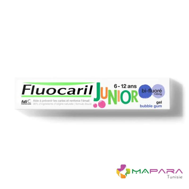 fluocaril dentifrice junior gel bubble gum 145mg