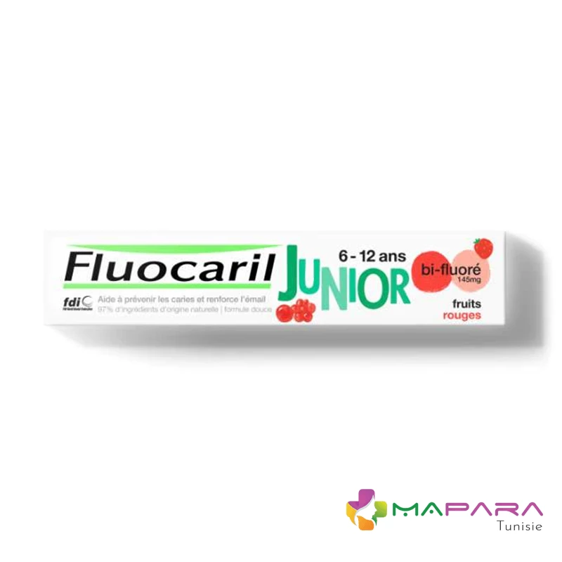 fluocaril dentifrice junior gel fruits rouges 145mg