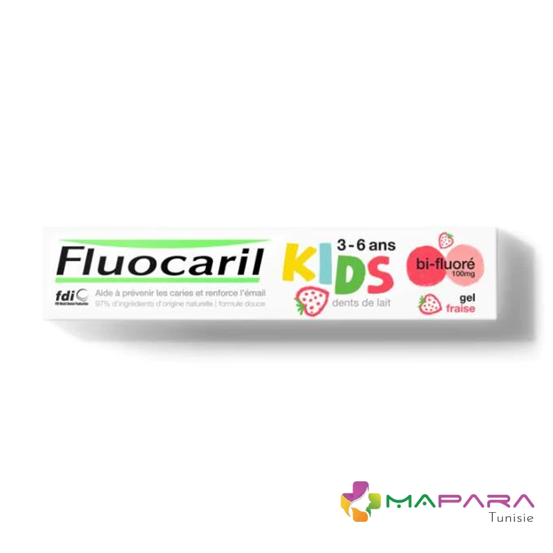 fluocaril dentifrice kids gel fraise bi fluore 100mg