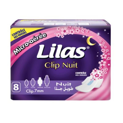 lilas serviettes micro aeree controle des odeurs nuit 8 pieces