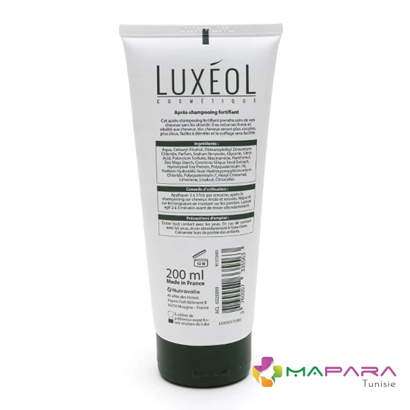 luxeol apres shampooing fortifiant cheveux normaux 200ml maparatunisie