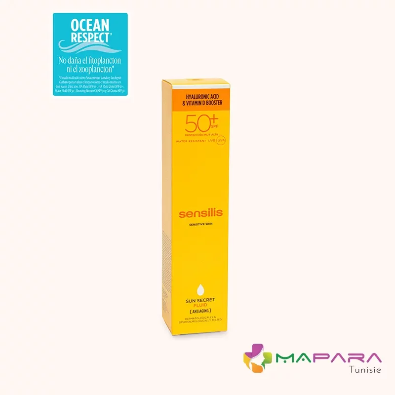 Sensilis soin pour le visage anti age fluide spf50 maparatunisie