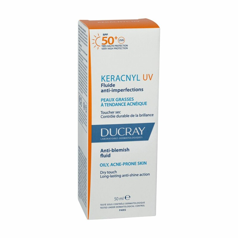 Ducray keracnyl uv fluide anti imperfections peaux grasses a tendance acneique 50ml