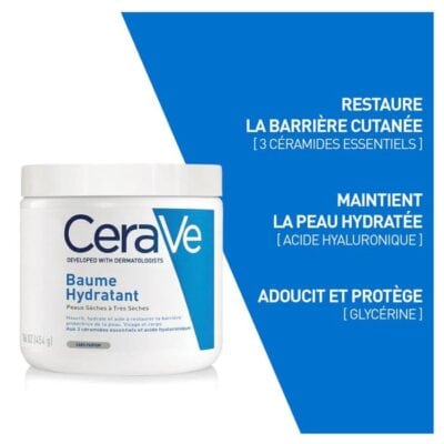 cerave baume hydratant peaux seches a tres seches 454g