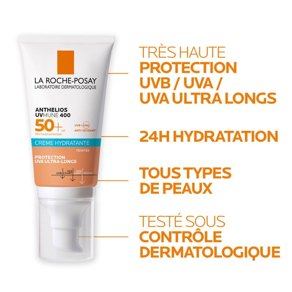 La roche posay anthelios uvmune 400 crème hydratante spf50+ teinté 50ml