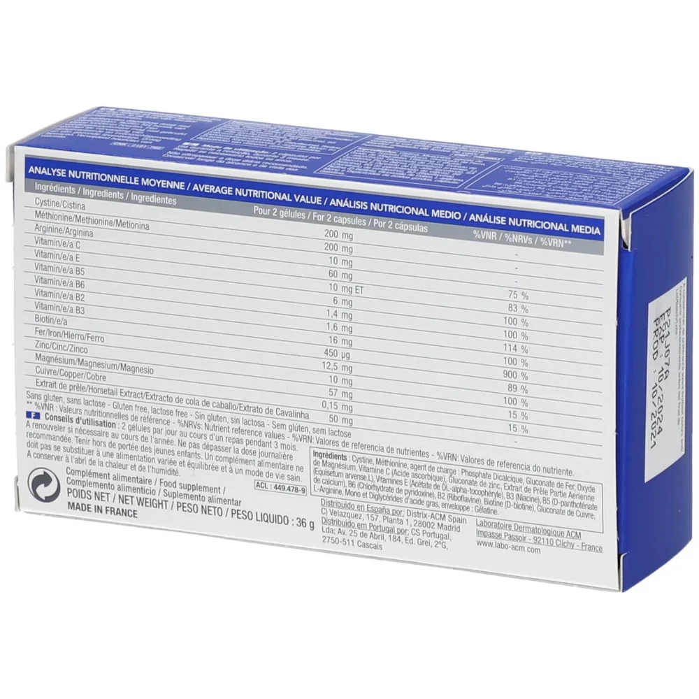 Acm novophane ongles et cheveux 60 gelules