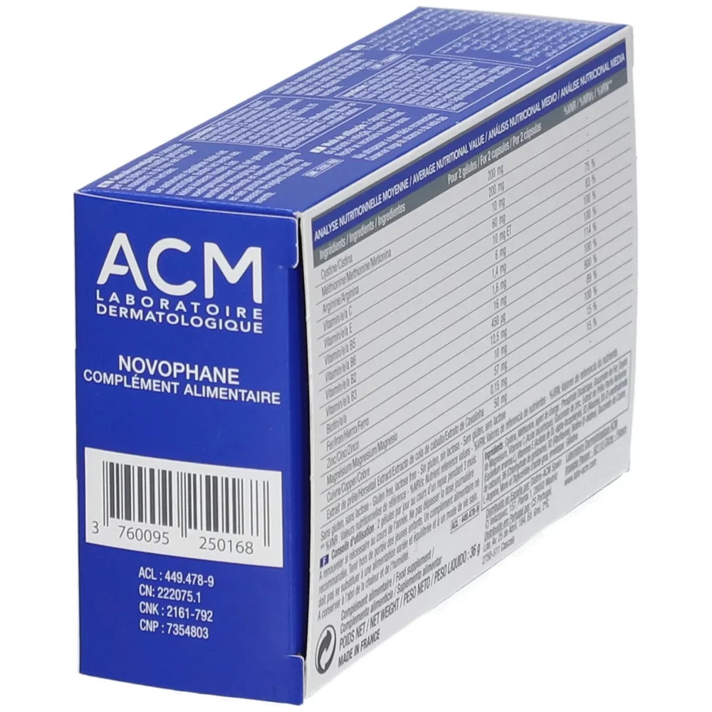 Acm novophane ongles et cheveux 60 gelules