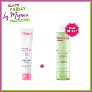 Topicrem hydra + creme ultra hydratante visage legere 40ml + topicrem ac gel nettoyant purifiant 75ml