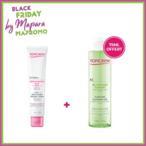 Topicrem hydra + creme ultra hydratante visage riche 40ml + topicrem ac gel nettoyant purifiant 75ml