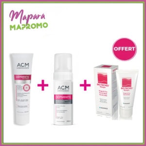 Acm depiwhite active gel anti-tache 40ml + acm depiwhite mousse nettoyante eclaircissante 200ml + biotaches masque 100ml (offert)
