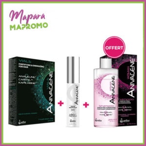 Anivagene ampoule fortifiant et energisant pour 5ml x 7 anivagene serum cils et sourcils 10ml anivagene shampooing anti chute femme 200ml offert 1