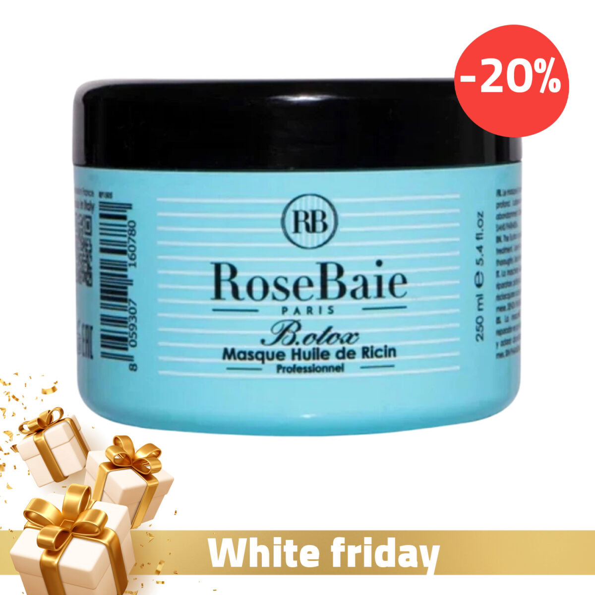 Masque Huile De Ricin X Kératine Rosebaie 500ML main image 1