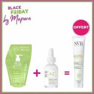 Svr sebiaclear gel moussant eco recharge 400ml svr sebiaclear ampoule flash az 30ml svr sebiaclear creme spf50 solaire matifiante 40ml offert