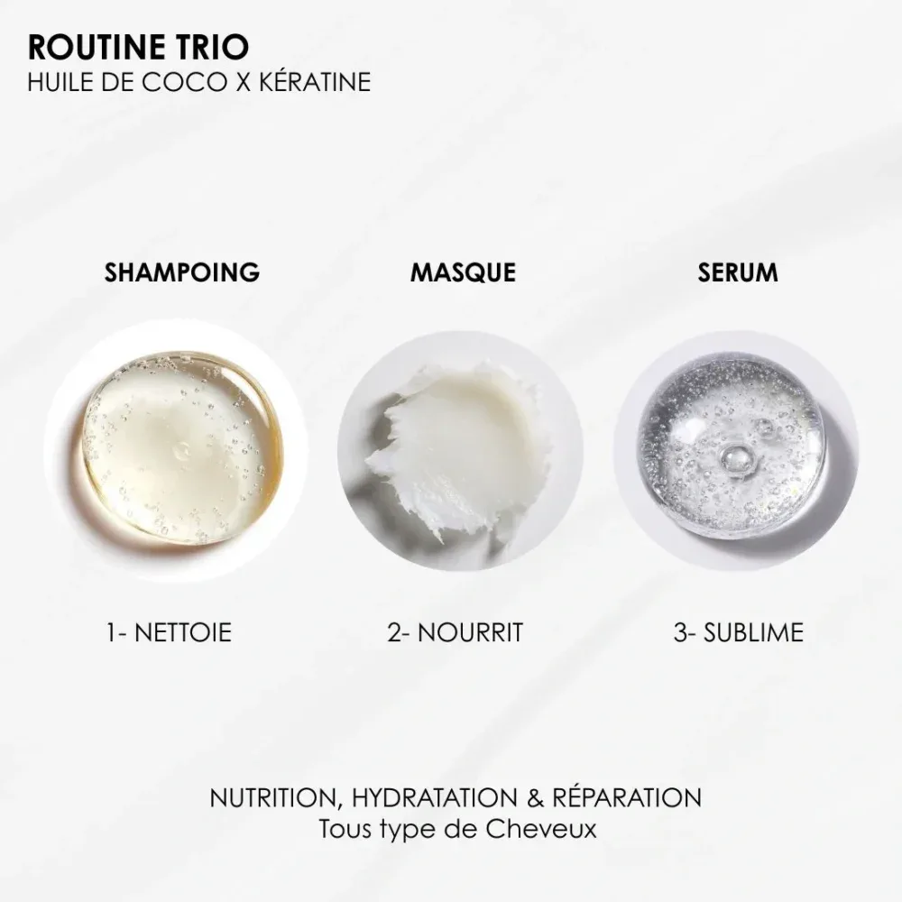 Rosebaie trio coco shampoing masque et sérum