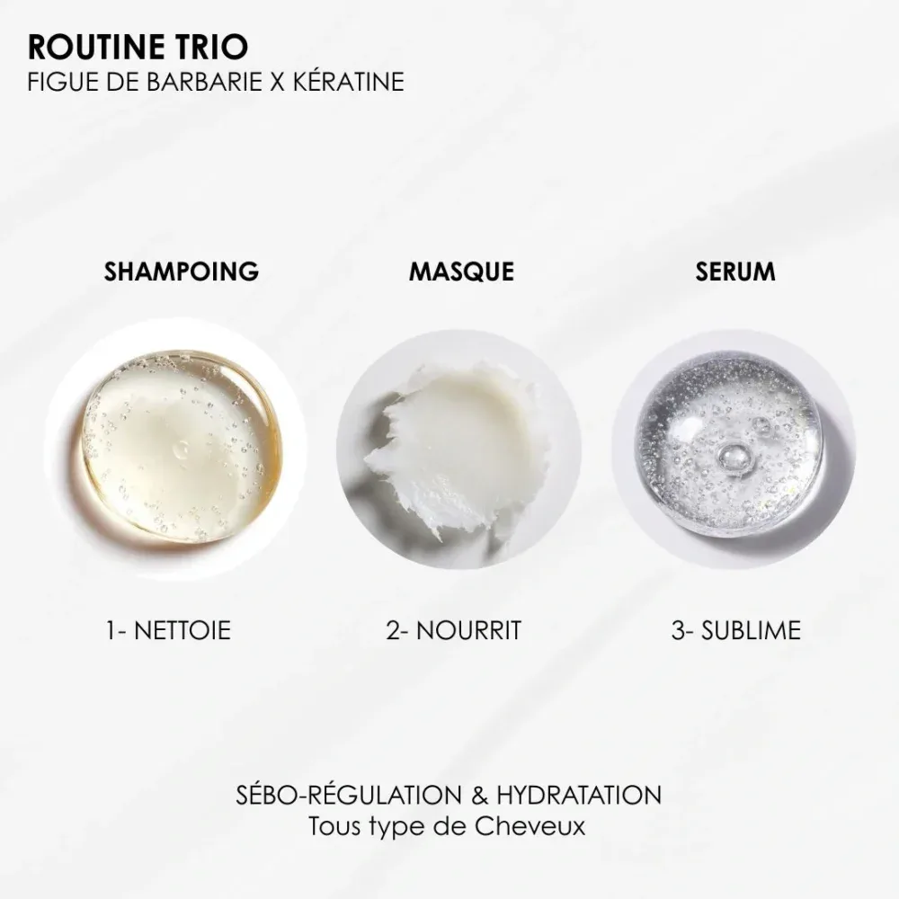 Rosebaie trio figue de barbarie shampoing masque et sérum