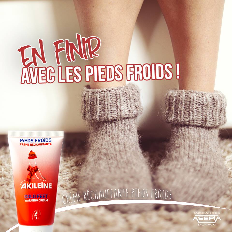 Akileine Crème réchauffante pieds froids 75ml - MaPara Tunisie