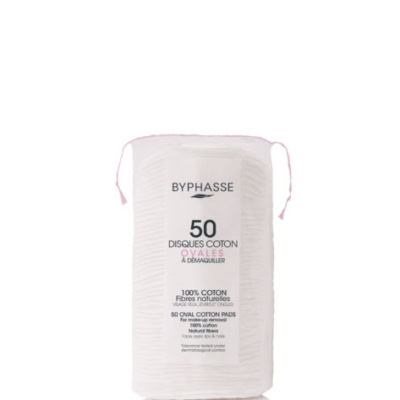 Byphasse 50 disques coton ovales demaquillants maparatunisie