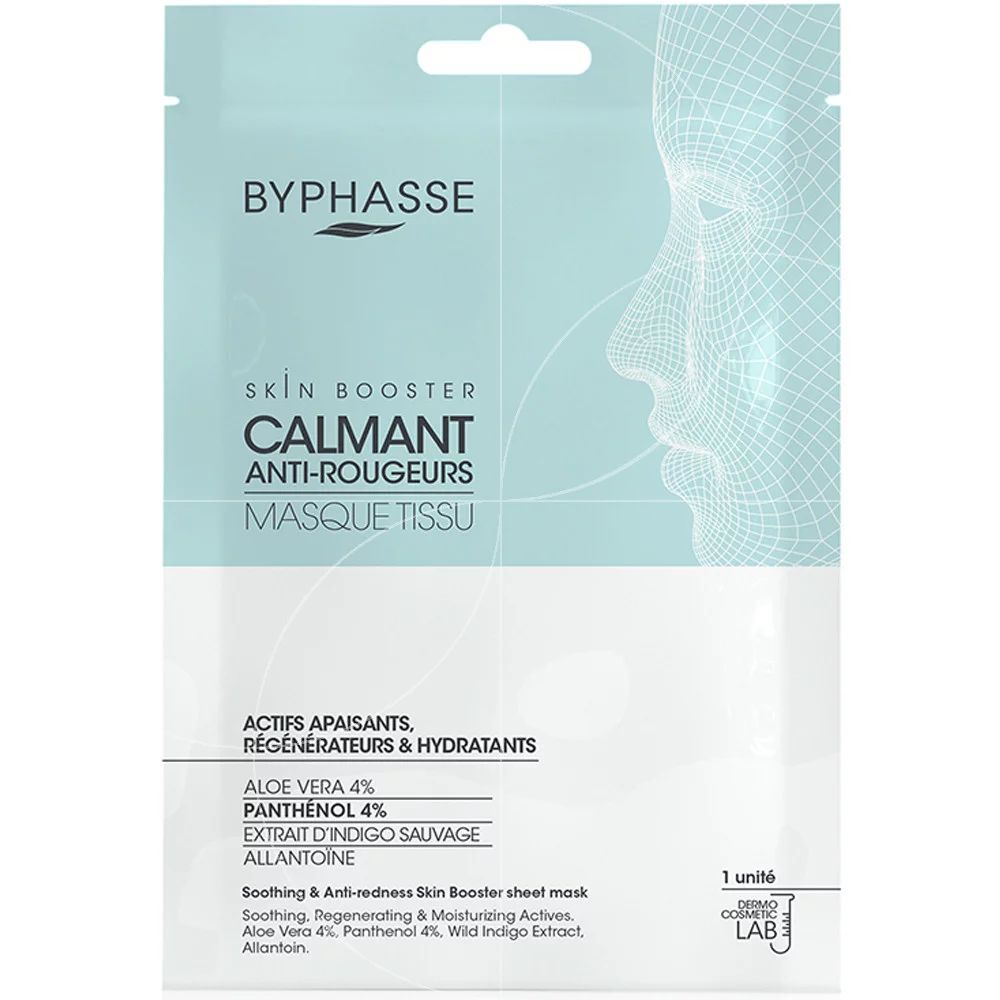 Byphasse masque tissu skin booster calmant anti-rougeurs 18ml maparatunisie