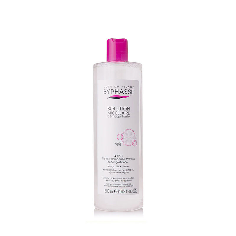 BYPHASSE Solution Micellaire Demaquillante 4 En 1 Clear Skin 500ml