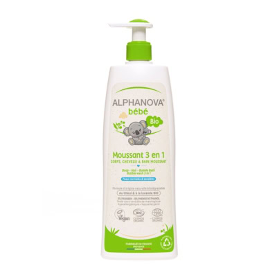 ALPHANOVA Bebe Bio Moussant 3 En 1 Corps et Cheveux Bain Moussant 500ml