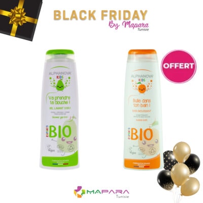 ALPHANOVA Va Prendre Ta Douche Gel Lavant Enfants Bio Poire 250ml + Gel Lavant Abricot (Offert)