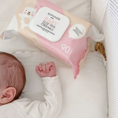 Byphasse lingettes nettoyantes douces baby visage et corps 90u