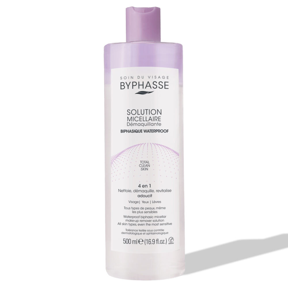 Byphasse solution micellaire demaquillante 4 en 1 biphasique waterproof 500ml