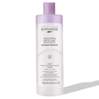 BYPHASSE Solution Micellaire Demaquillante 4 en 1 Biphasique Waterproof 500ml
