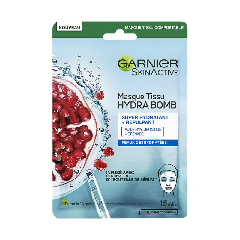 GARNIER SKINACTIVE Masque Tissu Grenade Hydratant & Repulpant