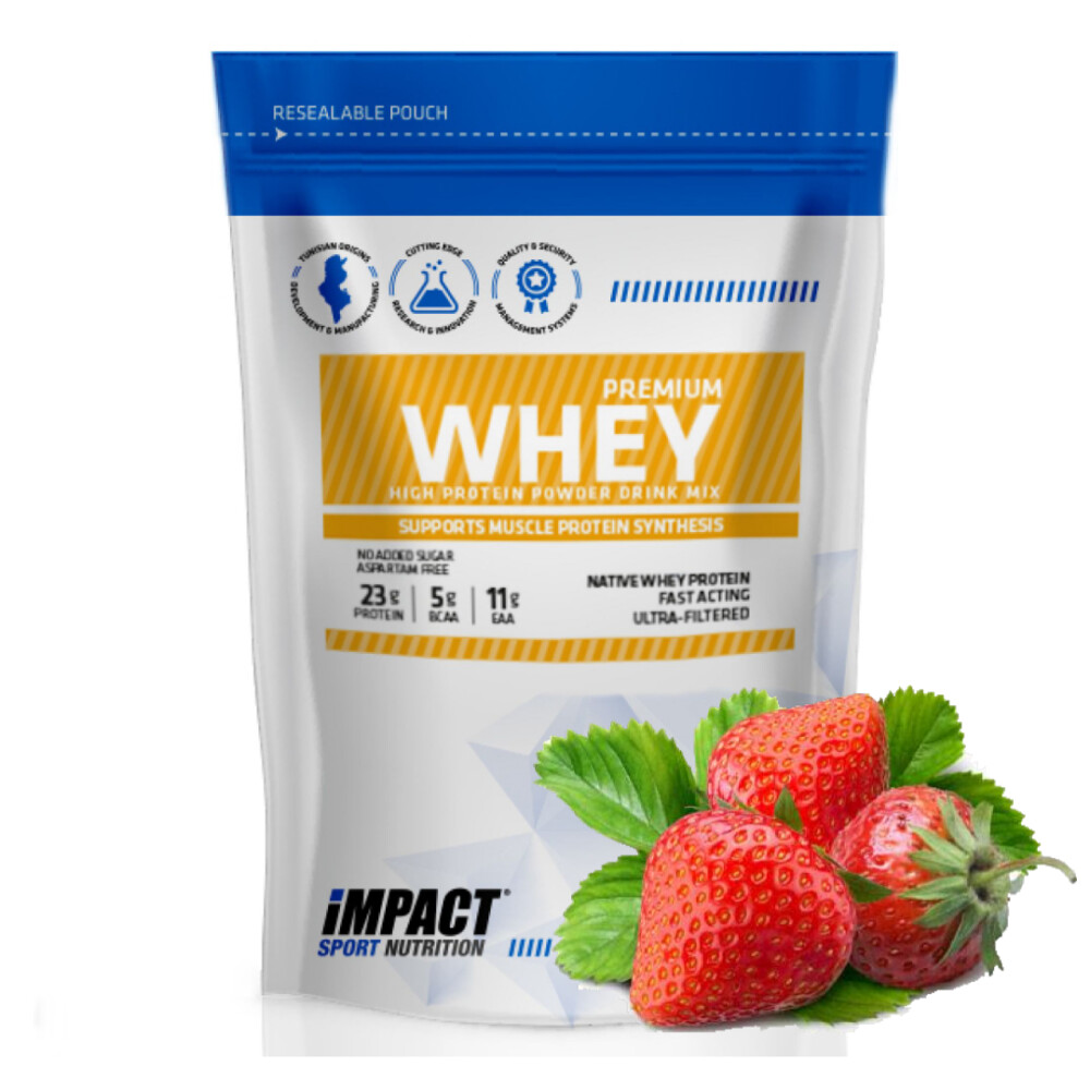 Impact proteine premium whey strawberry cream format eco 900g