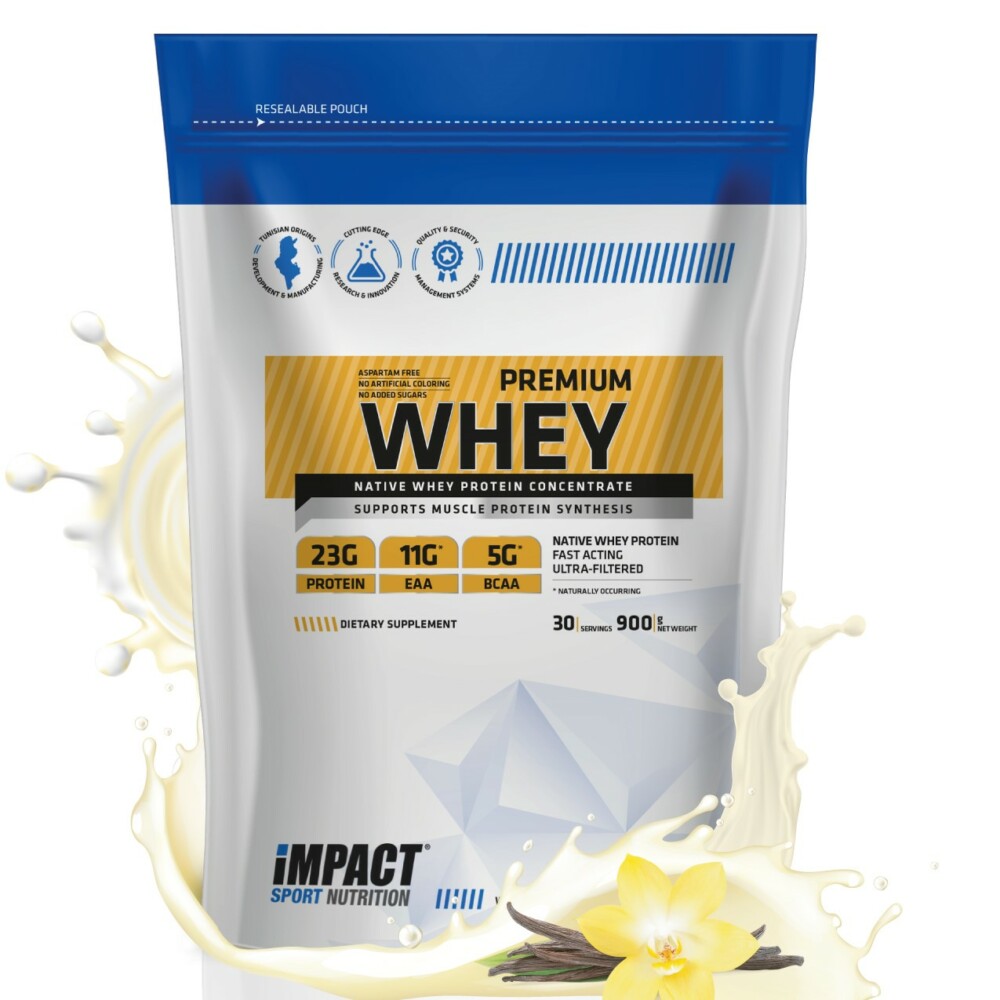 Impact proteine premium whey vanilla ice cream format eco 900g