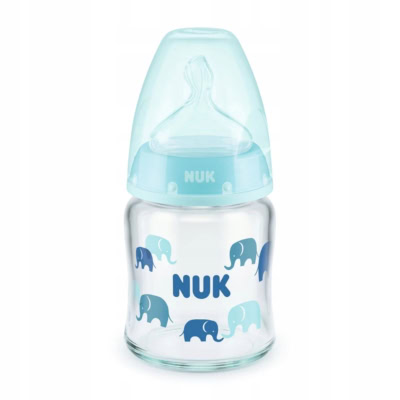 NUK FIRST CHOICE+ Biberon Temperature Control 0-6m en Verre Bleu 150ml